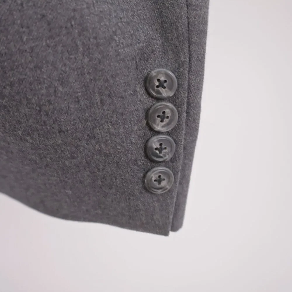 Hart Schaffner Marx Wool Gray‎ 2 Piece Suit 42L 38 / 33 Flat Front High Rise